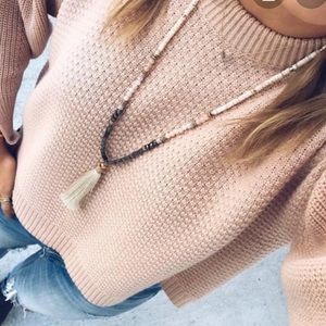 Stella & Dot Tassel Necklace - Blush